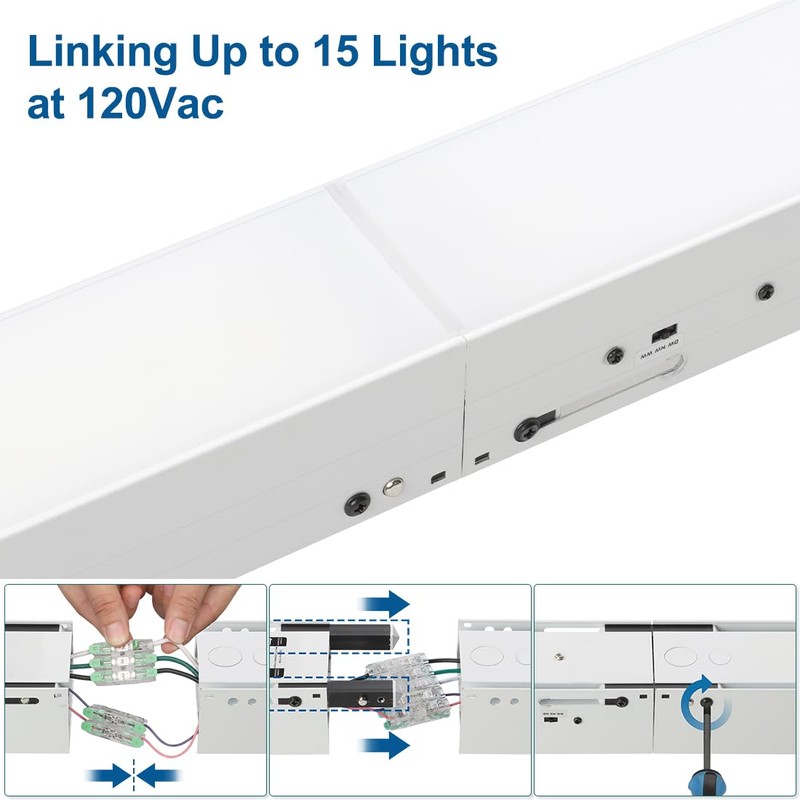 DAKASON 4FT Linkable LED Linear Light, 40W Replacing 120W, 3000K/4000K/5000K