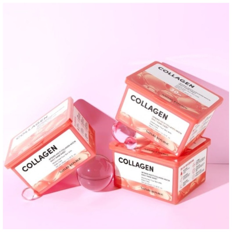 NATURE REPUBLIC Daily Mask Sheet 350ml/30sheets, Type:Intense Multi Collagen Mucin