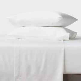 Room Essentials Easy Care Cotton Blend Sateen Full Sheet Set - Room Essentials™, White