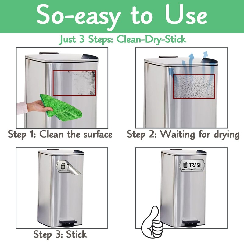 Hepertise Recycle Stickers for Trash Bins - Enhance Your Recycling