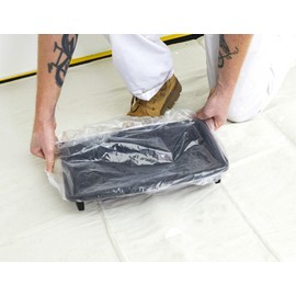 ROLLINGDOG Thin Paint Tray Liners 12" Disposable with Elastic Band for Easy Cleaning - Pack of 5