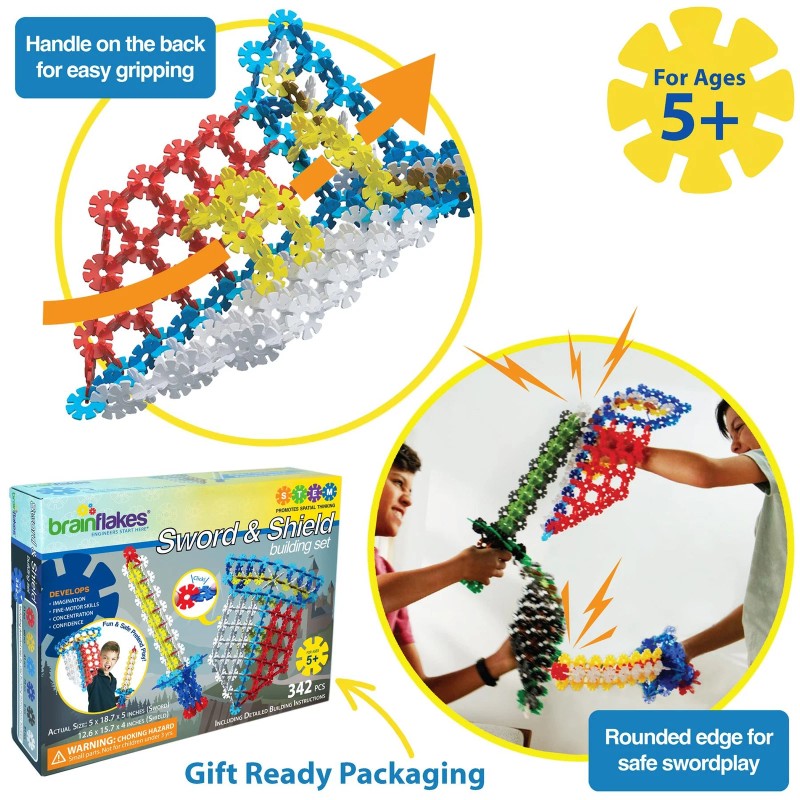 VIAHART Sword & Shield Building Set with Detailed Step by