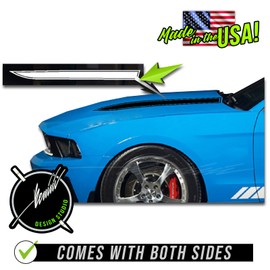 Benini Design Studio Pinstripe Hood Buldge Cowl Blackout Racing Stripe Spear Decal Set Compatible with Ford Mustang GT 2010-2014 (Gold)