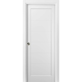 SARTODOORS Panel Pocket Door | Quadro 4115 White Silk | Sample of Color