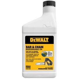 DEWALT Biodegradable Chainsaw Oil – High Performance, Non Toxic Professional Lubricant – Green, Eco-Friendly, Ultraclean, All Season Bar & Chain Lube, 16 oz