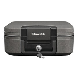 Sentry Safe Waterproof Fire-Resistant Chest, 0.28 Cu Ft, 15.4w X 14.3D X 6.6h, Charcoal Gray