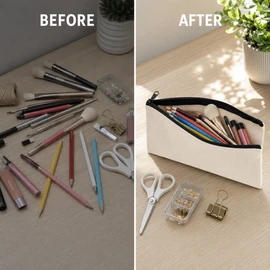 Blank Canvas Zipper Pouches for DIY Crafts, 8.27 × 4.72 in
