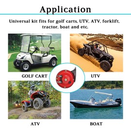 10L0L Universal Golf Cart Horn Set 12V Waterproof Electric Snail Horn with Floor Switch for Yamaha Club Car EZGO Golf Cart or UTV Boat Adjustable Volume