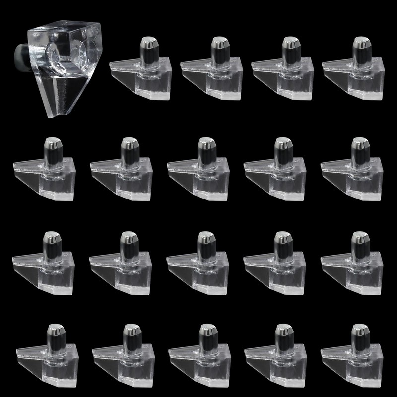 20pcs 5mm Clear Shelf Support Pegs with Box