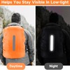 HORREX Rain Cover Backpack Fluorescent Orange Colour Reflective Arrow +