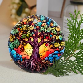 Dodosky Tree of Life Christmas Ornament - Tree of Life Ceramic Ornament - Tree of Life Ornaments for Christmas Tree - Tree of Life Gifts - Tree of Life Keepsake - Tree of Life Hanging Decor
