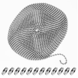 Stainless Steel Ball Bearings, 6.5 Meters Roller Blind Chain 4.5mm 304 Stainless Steel Blind Cord Bead Chain with 12 Roller Blind Chain Connectors Roller Blind Fittings