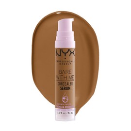 NYX Professional Makeup Bare With Me Concealer Serum, suero + corrector ligero de cobertura media con fórmula vegana, hidratación hasta por 24H, 9.6ml – Tono Camel