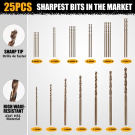 Mulwark Precision Pin Vise Hand Drill Set 25 Pcs - Premium Manual Small Hand Drill with HSS Micro Twist Bits for Jewelry, Wood, Plastic, and More - Mini Hand Drill for Crafts