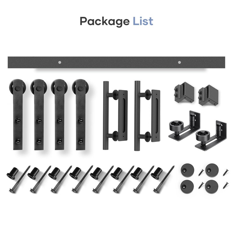 EaseLife 10 FT Double Sliding Barn Door Track and Handle