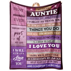 CheriGift Auntie Gifts, Mothers Day/Birthday Gifts for Auntie - Soft Flannel Blanket for Aunt- Aunty Presents for Mothers Day, Birthday, Christmas