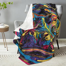 dhakalrlde Vibrant Hippo Throw Blanket - Ultra Soft, Plush, Lightweight, Warm, Fuzzy Anti-Pilling Flannel Blanket for Couch, Bedroom, Travel, Sofa, Living Room, Outdoor - Cute and Comfy Gift 50in×60in