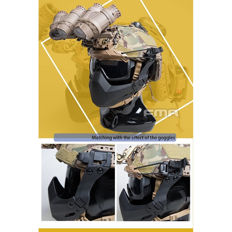 FMA タクティカルヘルメット保護マスク 折りたたみハーフシールマスク