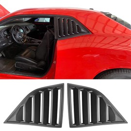 IKON MOTORSPORTS, Side Window Louvers Compatible with 2008-2023 Dodge Challenger, XE V4 Style Matte Black Window Louver Sun Shade Rain Guard Vents 2PC, 2009 2010 2011 2018 2019 2020