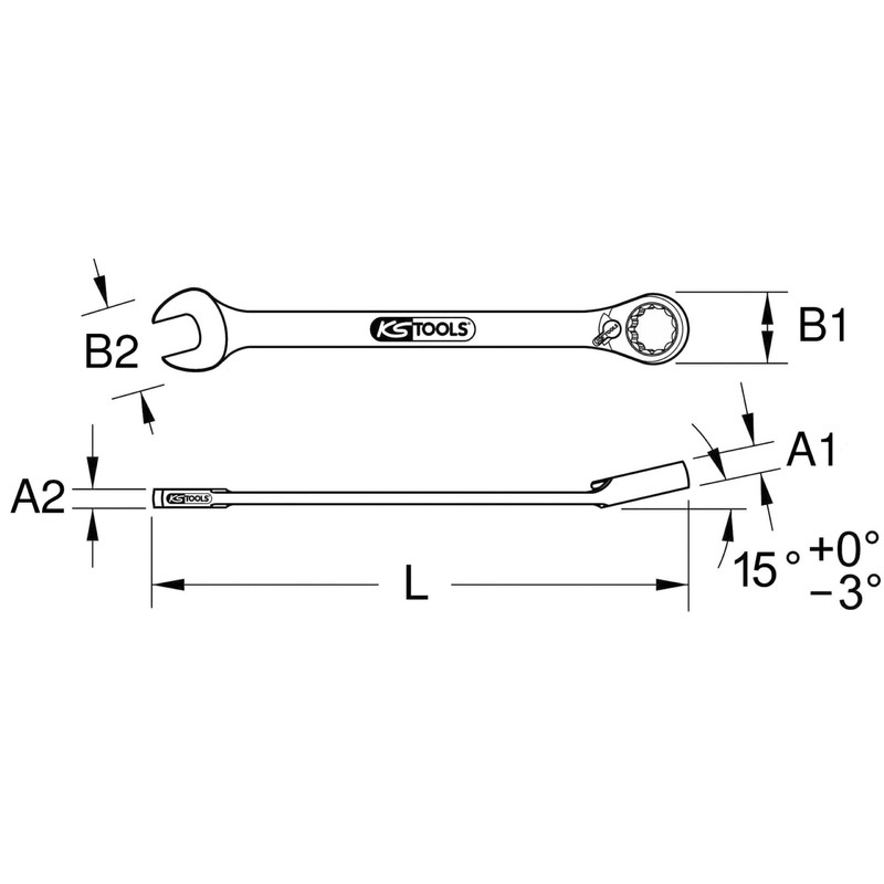 KS Tools 503.5911 DUO GEARplus combination spanner with ratchet mechanism