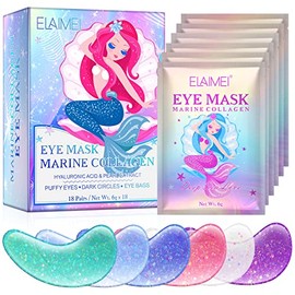 IFUDOIT Premium Crystal 24K Gold Powder Gel Collagen Eye Mask 25 Pairs, Eye Treatment Masks for Women and Men, Moisturiser, Anti Aging, Anti Wrinkle, Remove Eye Bags, Dark Circles, Puffy Eyes