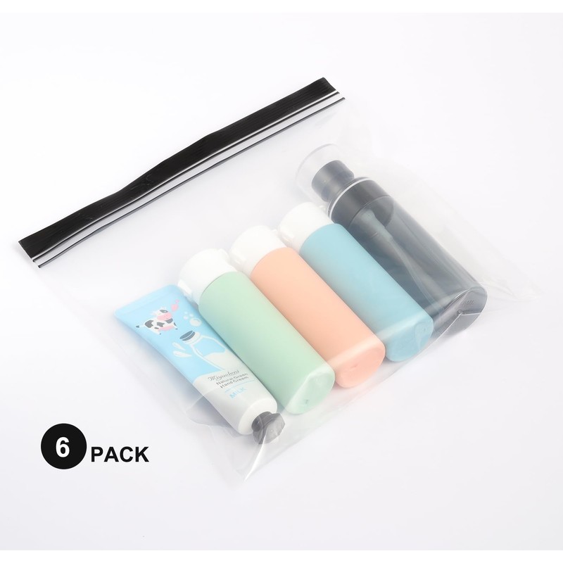 Airport Security Liquids Bags, Pack of 6 Airport Liquid Bag