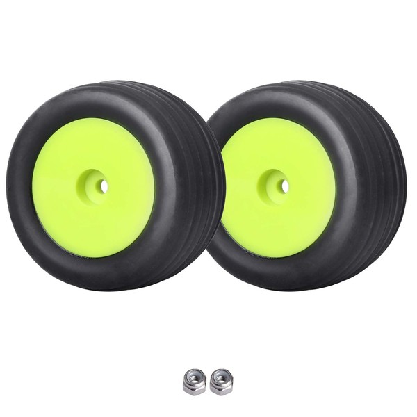 AllinRC Pre-Glued Buggy Wheels and Tires 8mm Wheel Hex for