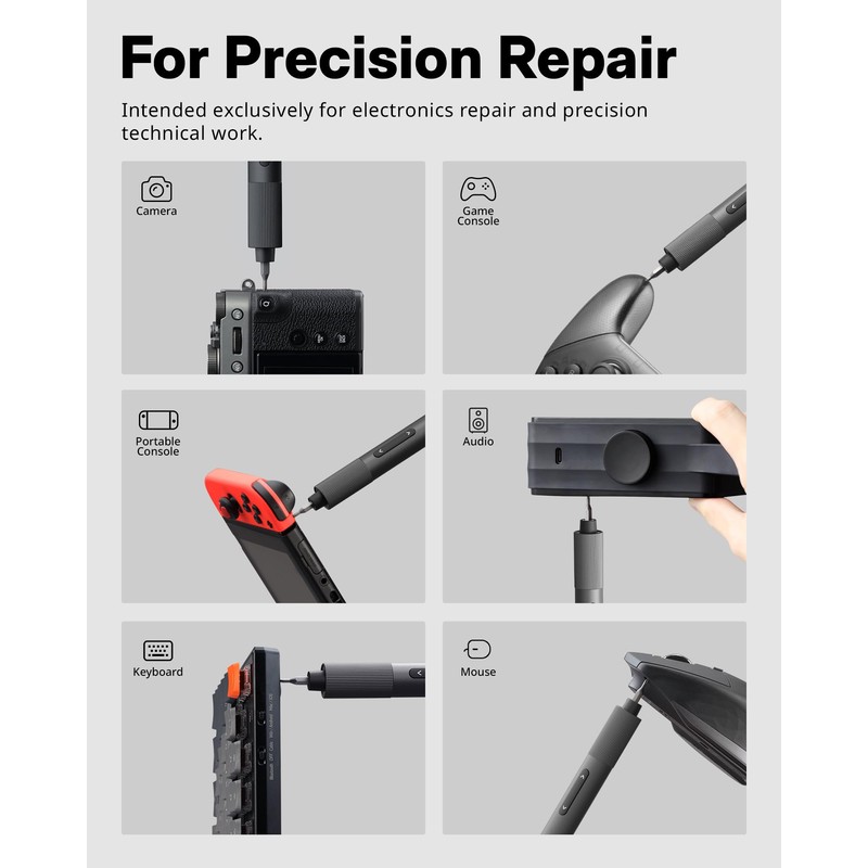 HOTO 25-in-1 Mini Electric Screwdriver, 3.7V Precision Screwdriver Set, USB-C