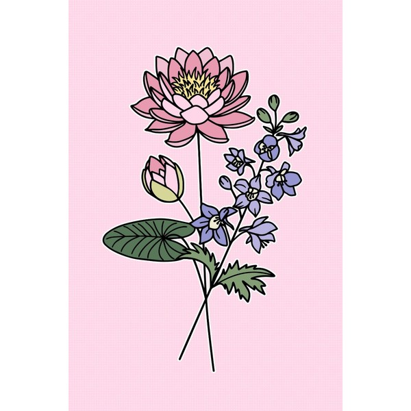 July Birth Month Flower Notebook