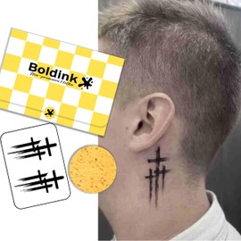 Boldink Semi-permanent tattoos, realistic fake tattoos, last 7-15 days, waterproof non-reflective temporary tattoo stickers, cruelty-free, uniquely designed exquisite packaging（Cross 5）