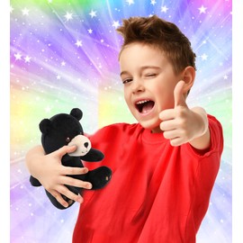 DolliBu Black Bear Plush - Super Soft Stuffed Animal, Cute Wild Animal Plush, Adorable Fluffy Stuffed Animal for Boys and Girls, Stuffed Zoo Animals Plush Gift for Babies, Kids, Adults - 6 Inches