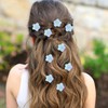 YISSION 20Pcs Small Blue Flower Hair Clips for Girls Women
