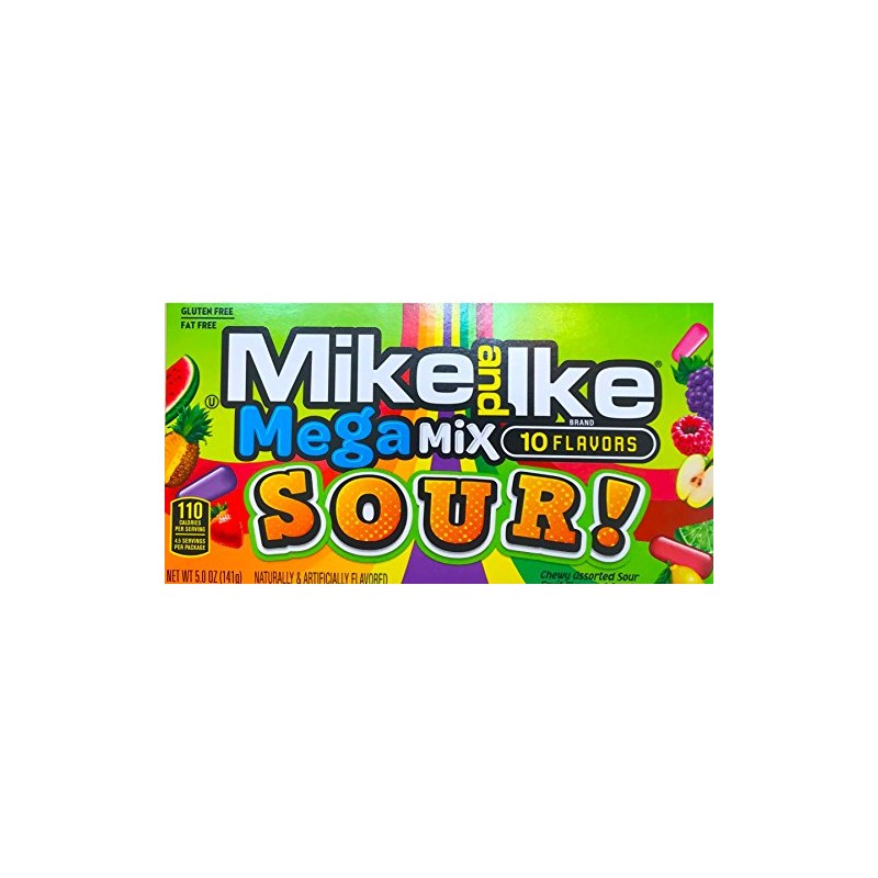 NEW Mike & Ike Mega Mix Sour Gluten Free/ Fat
