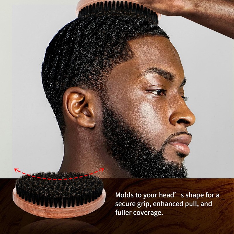 360 Curved Wave Brush For Men & Beard - Soft
