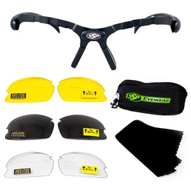 SSP Eyewear Top Focal AST Tactical Safety Glasses Kit, 3 HD A-Eye NVR/fog Upper Bifocal Lenses, 3.00 Magnifaction