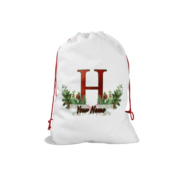 Bleu Reign Personalized Santa Sack Gift Wrap Bag Custom Name