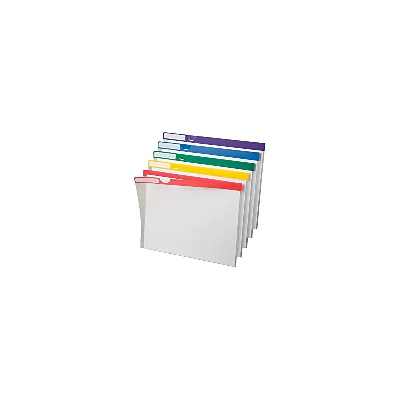 Pendaflex 50981 Clear Poly Index Folders, Letter, Assorted Colors, 10/Pack