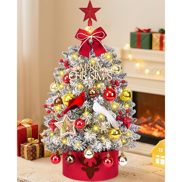 MARTINE MALL 2FT Small Christmas Tree with 30 LED Lights,