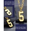 Bandmax Gold Plated Figaro Chain Necklace with Sport Number Pendant