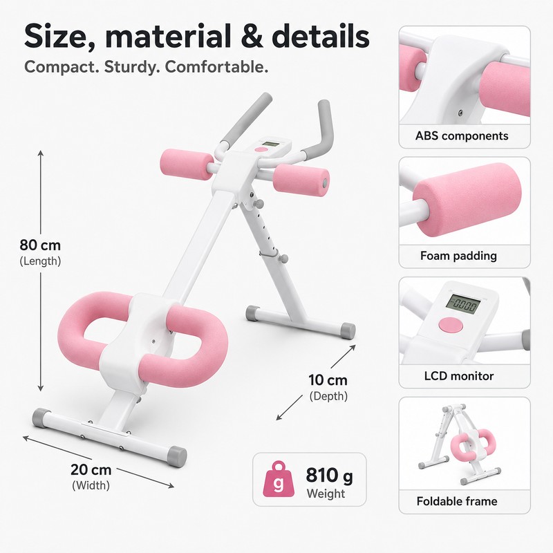 Foldable Ab Exercise Machine for Home Workouts – Adjustable Core