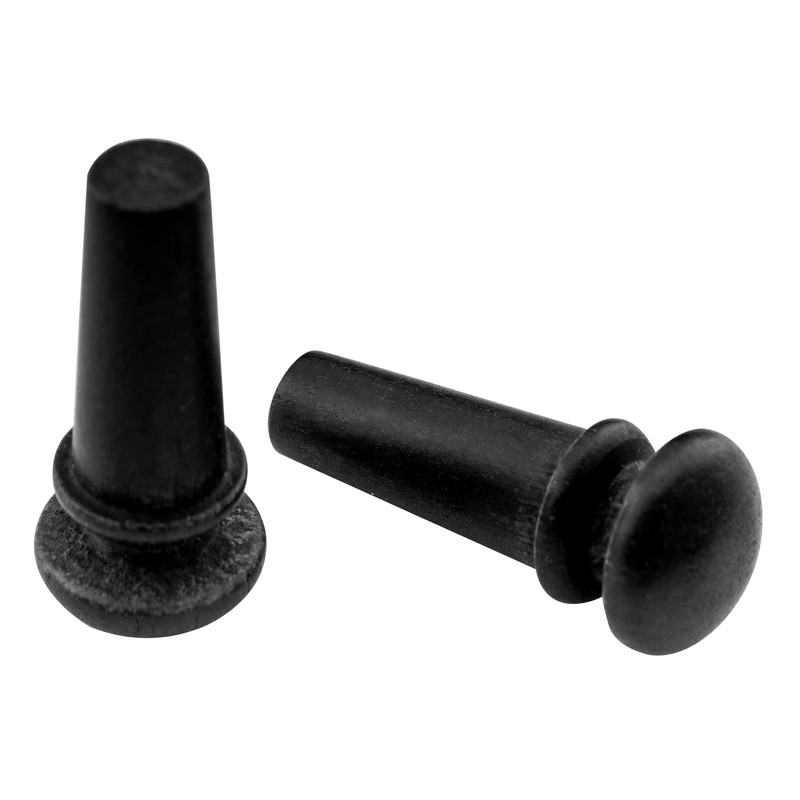 Musiclily Slotted Ebony Acoustic Guitar Endpin, Black (2 pieces)