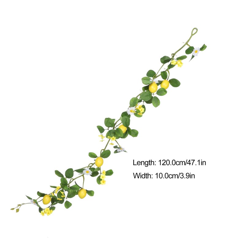 Levemolo Lemon Garland Simulation Rattan Decor Green Leaves Artificial Lemon