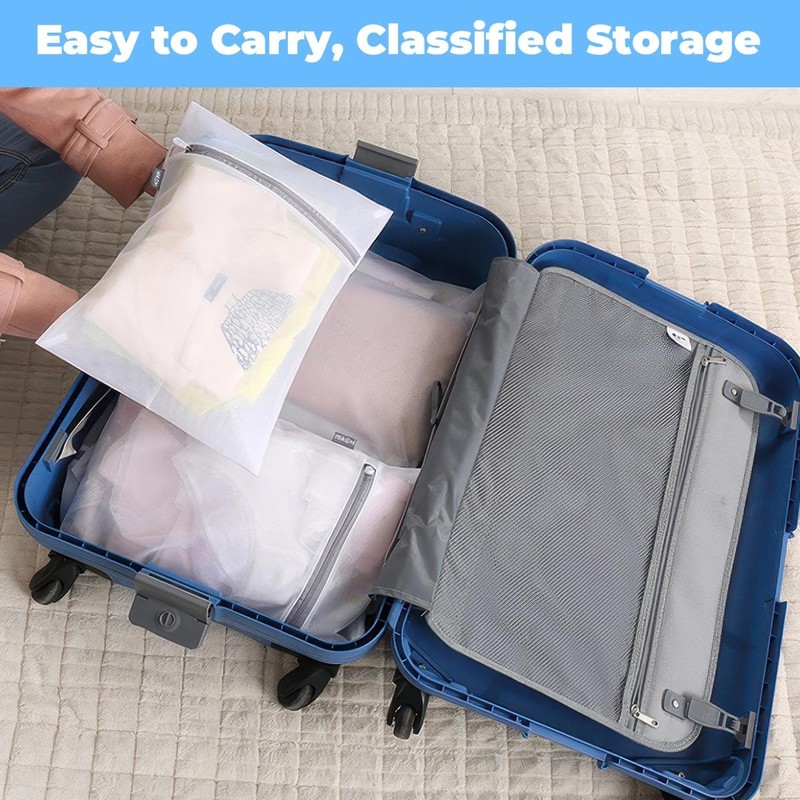 8 Pieces Mesh Laundry Bags with Zip 40x30cm Small Washing