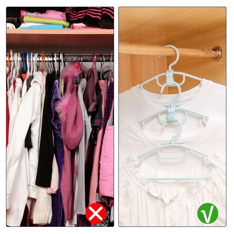 60-Piece Set Of Hanger Connection Hooks With 1 Storage Bag,