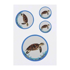 4 x 'Hawksbill Turtle ' Temporary Tattoos - Water Resistant, Skin-Safe, Non-Toxic Transfers, Mixed Sizes (TO00079396)