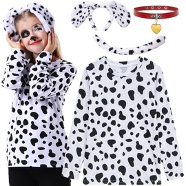 ZeroShop 101 Days of School Costume Kids, Boys Dalmatian Clothes Shirt Outfit Ears Headband Accessories,4