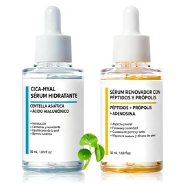 SINYI Centella Asiatica Suero y CICA Péptidos Suero,Sérum Hidratante Y Antiarrugas, Reduce las arrugas y mejora la elasticidad de la piel,Apto para todo tipo de piel (1 Centella y 1 Péptidos)