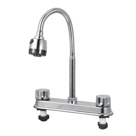Kitchen Sink Faucet Professional Modern Simple Style Cold Hot Dual Use Basin Mixer Tap for Kitchen Bathroom Sink Hex Handwheel