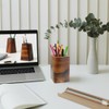Boerni Walnut Wood Pen Holder,Simple Polygon Wooden Pencil Holder Cup