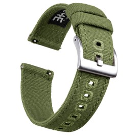 22mm Canvas Quick Release Watch Band Army Green Replacement Watch Straps for Men Women